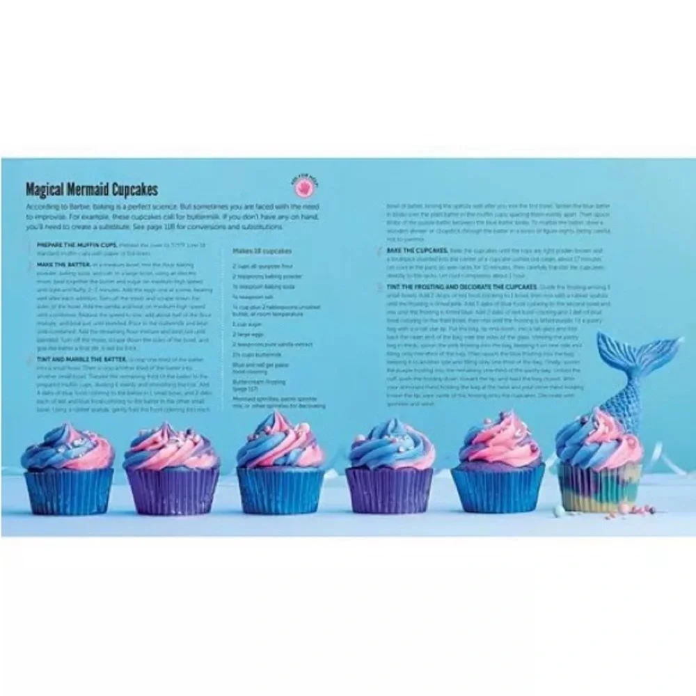 Barbie Bakes! Hardcover Kids Cookbook | 50+ Recipes | 128 Pages NEW